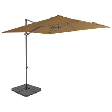 Gossi umbrela de soare de gradina, baza portabila, taupe