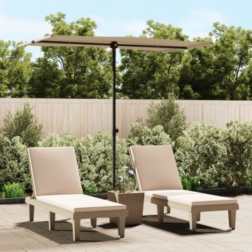 Gossi umbrela de soare de gradina, stalp aluminiu, taupe, 180x110 cm