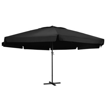 Gossi umbrela de soare de gradina, stalp din aluminiu, negru, 500 cm