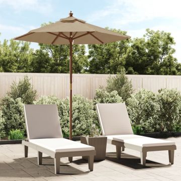 Gossi umbrela de soare de gradina stalp din lemn gri taupe 196x231 cm