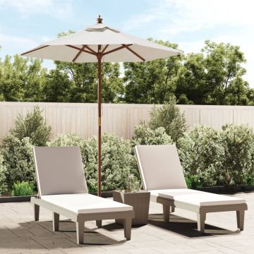 Gossi umbrela de soare de gradina stalp din lemn nisipiu 196x231 cm