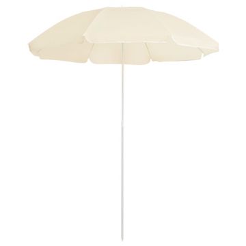 Gossi umbrela de soare de gradina, stalp din otel, nisipiu, 180 cm