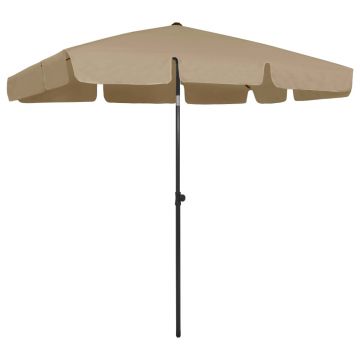 Gossi umbrela de soare de plaja, taupe, 200x125 cm