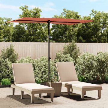 Gossi umbrela de soare exterior, stalp aluminiu, caramiziu, 2x1,5 cm
