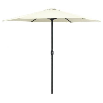 Gossi umbrela de soare gradina stalp aluminiu alb nisipiu 270x246 cm