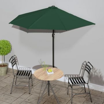 Gossi umbrela de soare pentru balcon, tija aluminiu, verde, 270x144cm