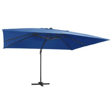 Gossi umbrela in consola cu led stalp din aluminiu albastru 400x300cm