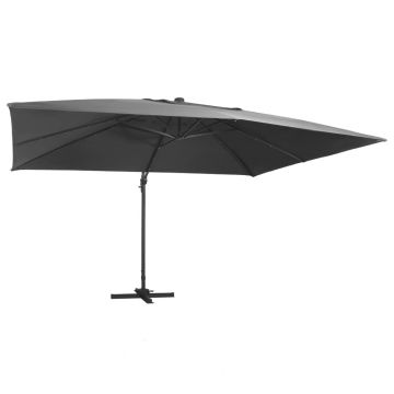 Gossi umbrela in consola cu led stalp din aluminiu antracit 400x300cm
