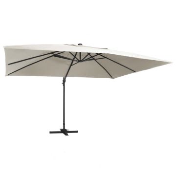 Gossi umbrela in consola cu led, stalp din aluminiu nisipiu 400x300cm