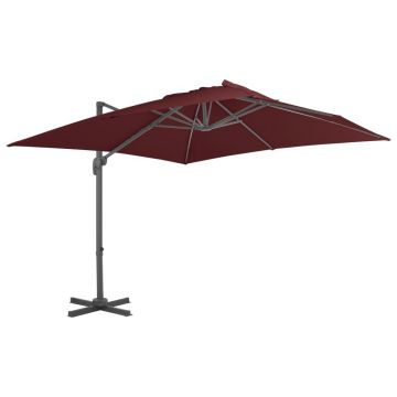 Gossi umbrela in consola cu stalp din aluminiu, bordo, 400x300 cm