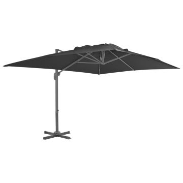 Gossi umbrela in consola cu stalp din aluminiu, negru, 4x3 m