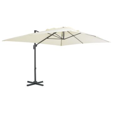 Gossi umbrela in consola cu stalp din aluminiu, nisipiu, 400x300 cm