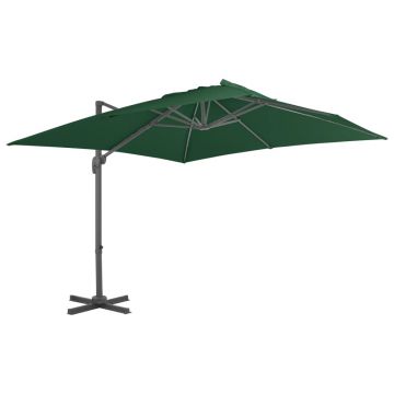 Gossi umbrela in consola cu stalp din aluminiu, verde, 400x300 cm