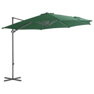 Gossi umbrela in consola cu stalp din otel, verde, 300 cm
