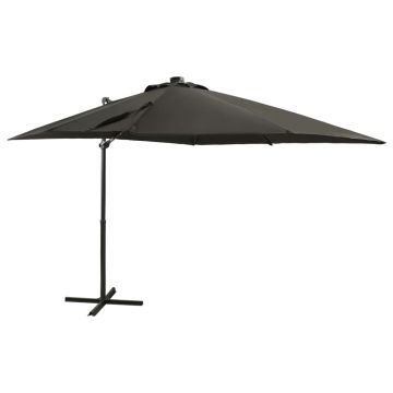 Gossi umbrela in consola cu stalp si led-uri, antracit, 250 cm