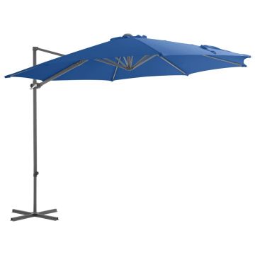 Gossi umbrela in consola, stalp din otel, albastru azuriu, 300 cm