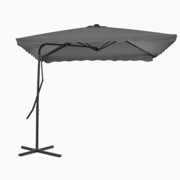 Gossi umbrela soare de exterior, stalp din otel, antracit, 250x250 cm