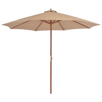 Gossi umbrela soare de exterior, stalp metalic, 300 cm, gri taupe
