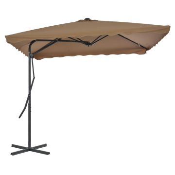 Gossi umbrela soare de exterior, stalp otel, gri taupe, 250 x 250 cm