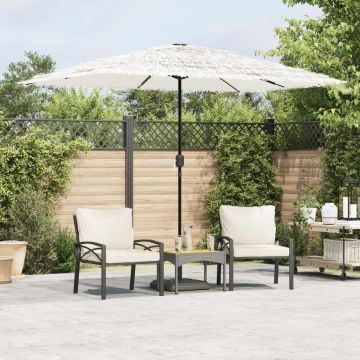 Gossi umbrela soare de gradina cu stalp din otel, alb 300x200x250 cm