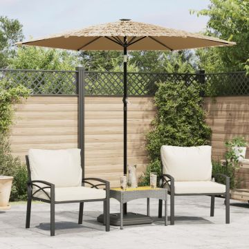 Gossi umbrela soare de gradina cu stalp din otel, maro 223x223x213 cm