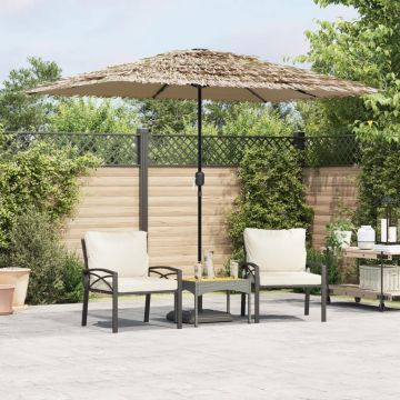 Gossi umbrela soare de gradina cu stalp din otel, maro 300x200x250 cm