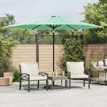 Gossi umbrela soare de gradina cu stalp din otel verde 288x288x225 cm