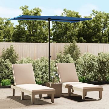 Gossi umbrela soare de gradina stalp aluminiu albastru azur 180x110cm