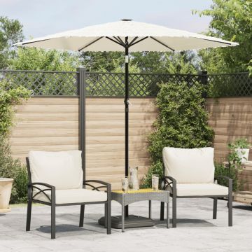Gossi umbrela soare de gradina stalp din otel, alb 223x223x213cm