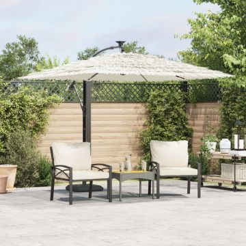 Gossi umbrela soare de gradina stalp din otel, alb 246x246x230cm