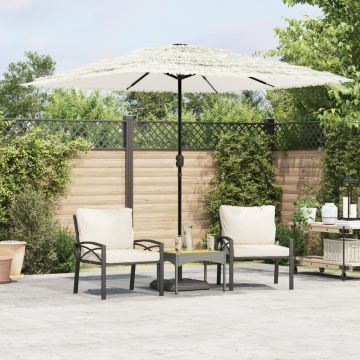 Gossi umbrela soare de gradina stalp din otel, alb 248x248x248cm