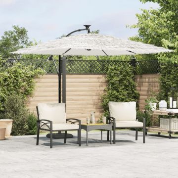 Gossi umbrela soare de gradina stalp din otel, alb 269x269x235cm