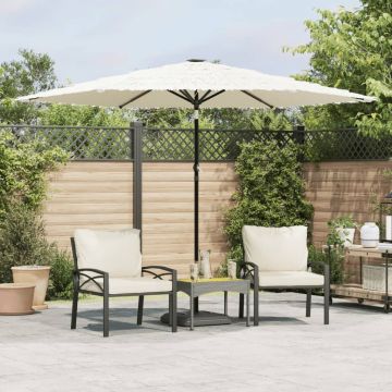 Gossi umbrela soare de gradina stalp din otel, alb 288x288x225cm