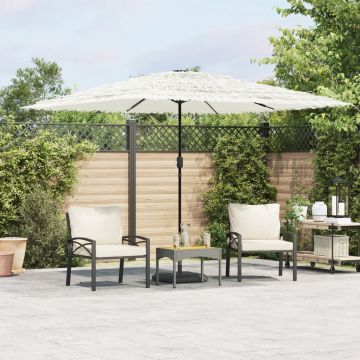 Gossi umbrela soare de gradina stalp din otel, alb 290x290x238 cm