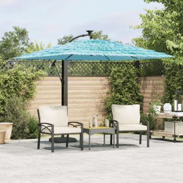 Gossi umbrela soare de gradina stalp din otel, albastru 246x246x230cm