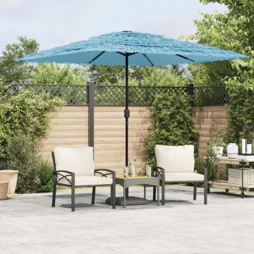 Gossi umbrela soare de gradina stalp din otel, albastru 248x248x248cm