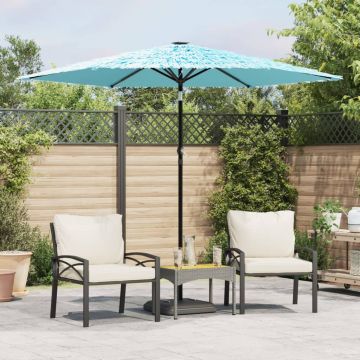 Gossi umbrela soare de gradina stalp din otel, albastru 268x268x226cm