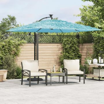 Gossi umbrela soare de gradina stalp din otel, albastru 269x269x235cm