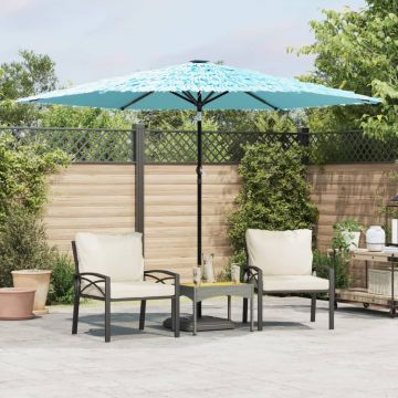Gossi umbrela soare de gradina stalp din otel, albastru 288x288x225cm