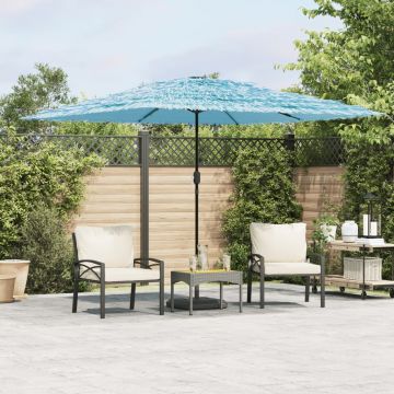Gossi umbrela soare de gradina stalp din otel, albastru 290x290x238cm