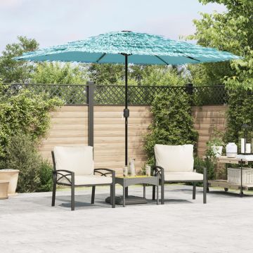 Gossi umbrela soare de gradina stalp din otel, albastru 300x200x250cm