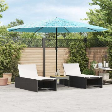 Gossi umbrela soare de gradina stalp din otel, albastru 388x388x248cm