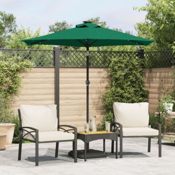 Gossi umbrela soare de gradina stalp din otel/led verde 225x225x212cm