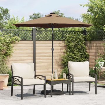 Gossi umbrela soare de gradina stalp din otel, taupe, 225x225x212 cm