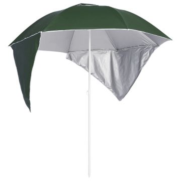 Gossi umbrela soare de plaja cu pereti laterali, verde, 215 cm