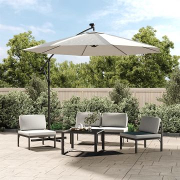 Gossi umbrela soare suspendata, iluminare led, stalp metalic 300 cm