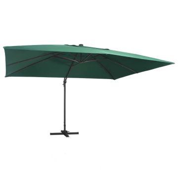 Gossi umbrela suspendata cu led si stalp aluminiu verde 400x300 cm