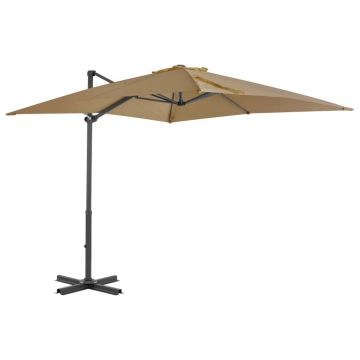 Gossi umbrela suspendata cu stalp din aluminiu taupe 250x250 cm