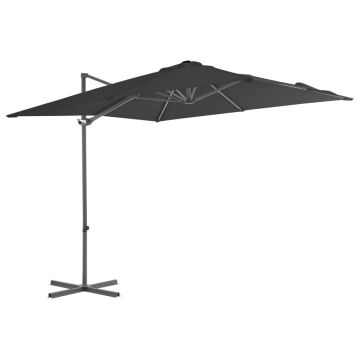 Gossi umbrela suspendata cu stalp din otel, antracit, 250x250 cm