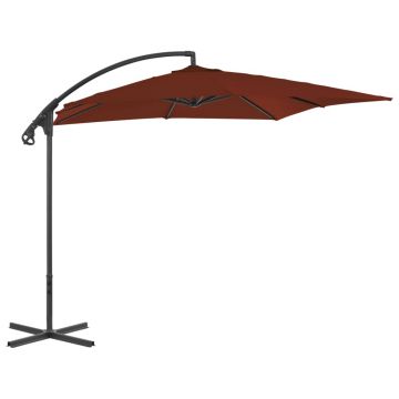 Gossi umbrela suspendata cu stalp din otel, teracota, 250 x 250 cm